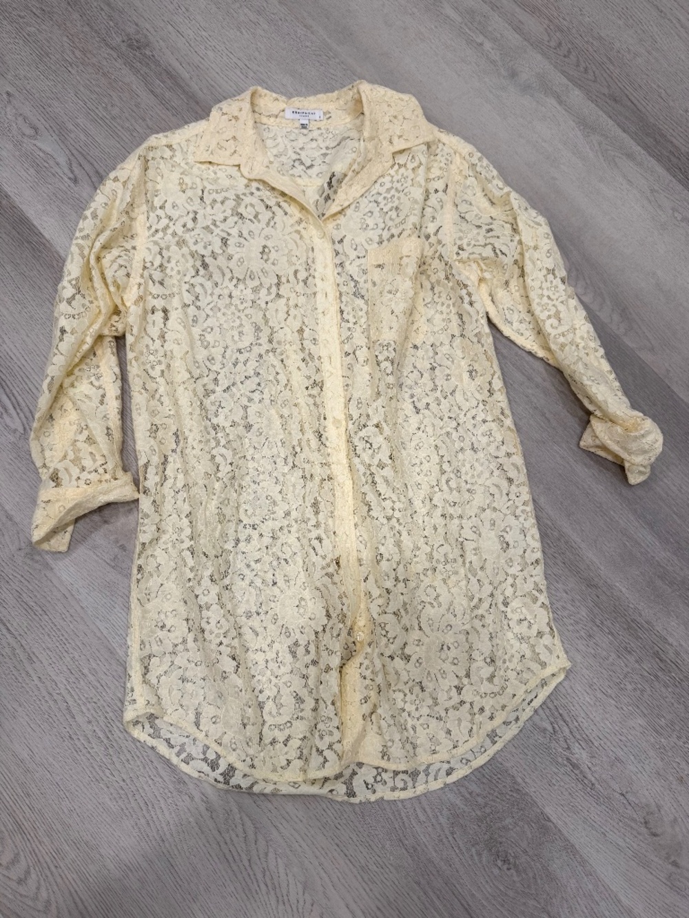 Equipment long lace button down blouse